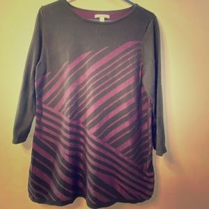 Black and purple striped shirt